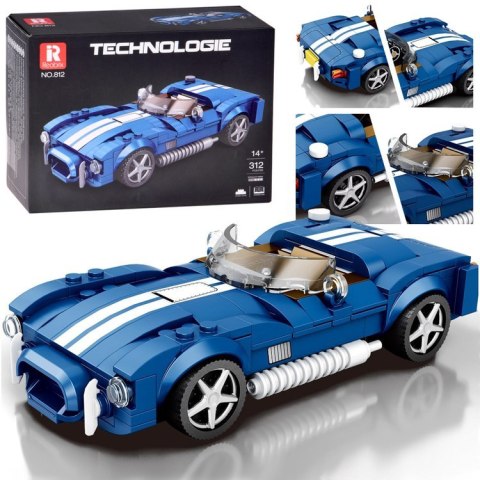 KLOCKI TECHNICZNE SPORTOWE AUTO NIEBIESKI KLASYCZNY ROADSTER 312-ELE ZA5792