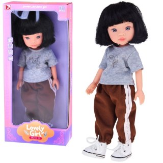 LOVELY GIRL LALKA Z KRÓTKIMI CZARNYMI WŁOSAMI W SPORTOWYM STROJU 33CM ZA5849