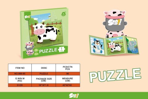 MAGNETYCZNE PUZZLE ZWIERZĘTA + KSIĄŻECZKA