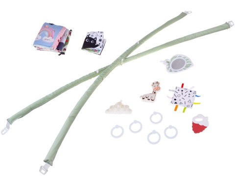 MATA EDUKACYJNA Z PAŁĄKIEM + ZABAWKI GRYZAK KSIĄŻECZKA KONTRASTOWA ZA5828