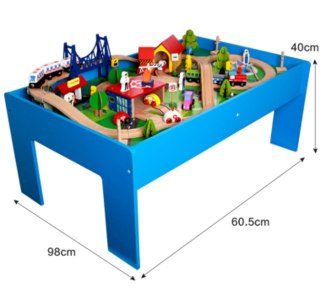 MEGA DREWNIANA KOLEJKA NA STOLIKU