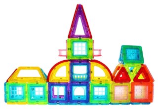 OGROMNY ZESTAW MAGNETYCZNYCH KLOCKÓW 128 SZT