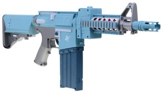 SREBRNY KARABIN DLA DZIECI 6+ BLAZE STORM 20 DŁUGICH POCISKÓW Z PIANKI + CELOWNIK