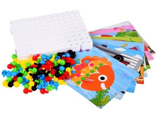 UKŁADANKA GUZIKOWA EDUKACYJNA KOLOROWA MOZAIKA DLA DZIECI ZA4191