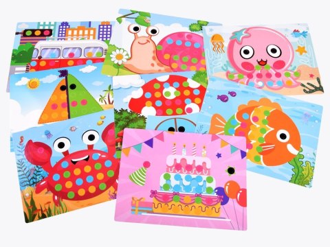 UKŁADANKA GUZIKOWA EDUKACYJNA KOLOROWA MOZAIKA DLA DZIECI ZA4191