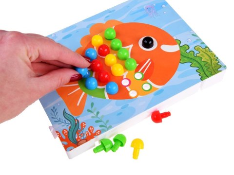 UKŁADANKA GUZIKOWA EDUKACYJNA KOLOROWA MOZAIKA DLA DZIECI ZA4191