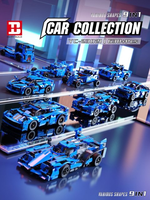 ZESTAW KLOCKÓW POJAZDY 638EL. NIEBIESKIE