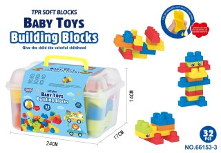 ZESTAW MIĘKKICH KLOCKÓW 32EL. + WALIZKA