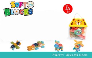 ZESTAW MIĘKKICH KLOCKÓW 44EL. + OPAKOWANIE TYGRYSEK