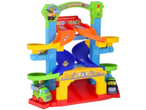 ZESTAW SPIRALNY TOR SAMOCHODOWY + AUTKO POLICJA I WYWROTKA 19-ELE ZA5692