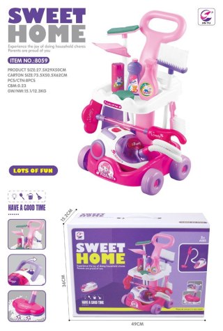 ZESTAW SPRZĄTAJĄCY RÓŻOWY + AKCESORIA